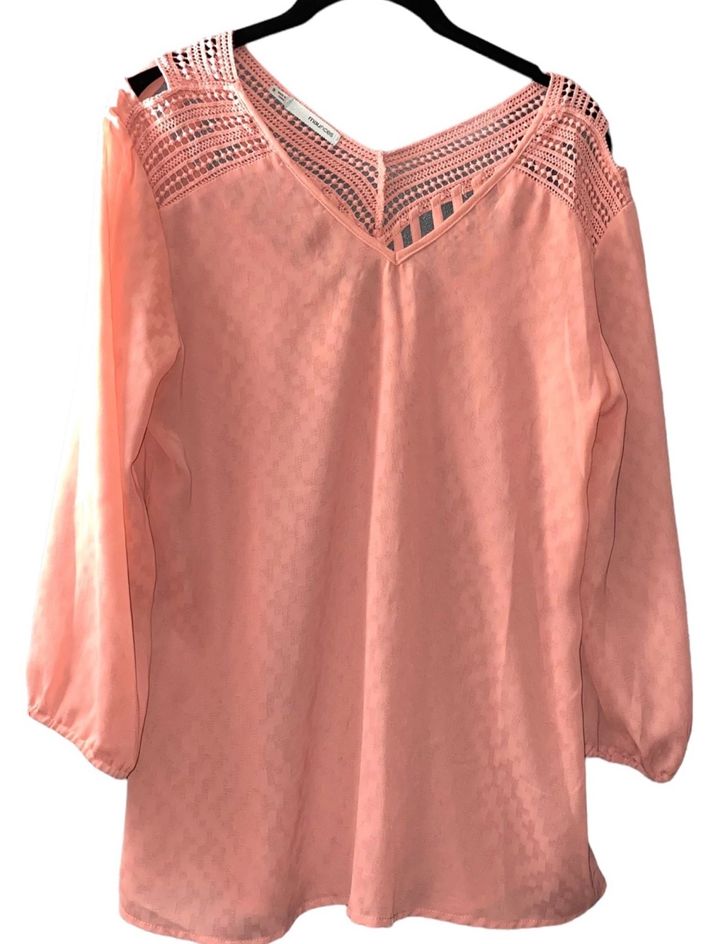 Maurices Dressy Sheer Blouse – Size Small – Coral